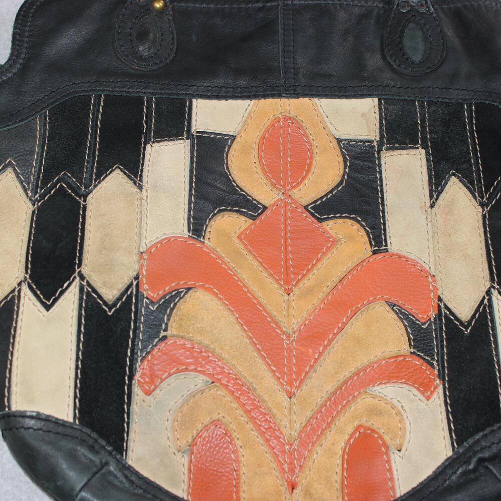 Lucky Brand Patchwork Bucket Purse Women Medium Leather Suede Boho Y2K READ - Picture 8 of 15